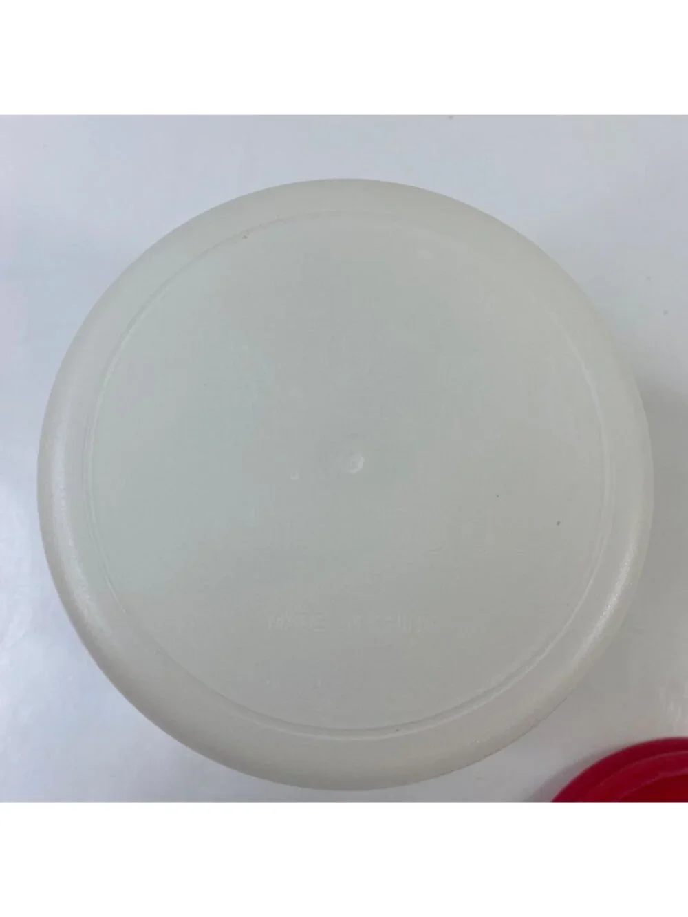 Set Of 3 Red Lid Plastic Food Storage Containers Stackable Design BPA-Free